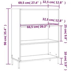 vidaXL Bücherregal 69,5 x 32,5 x 90 cm Weiß