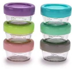 Melii Glass Food Container Aufbewahrungsbox für Lebensmittel 6x59 ml