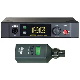 Mipro ACT-5802 Digitaler Drahtloser 2-Kanalempfänger 5,8 GHz+ TA-58 Anstecksender für Mikrofone