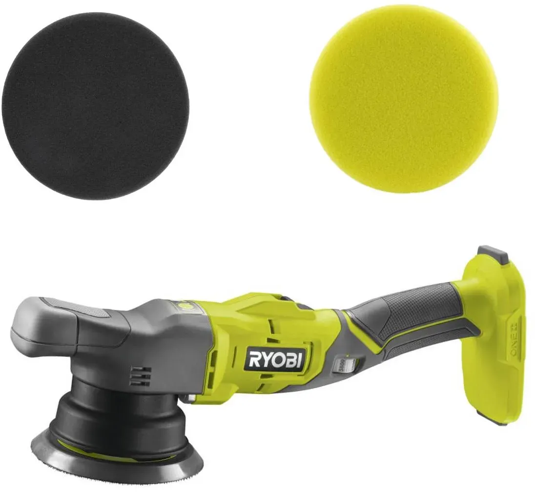 Ryobi Akku Exzenter Polierer PRO R18P-0,ONE+ 18 V,Poliermaschine,mit Wachs- und Polier-Pad