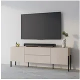 INOSIGN Lowboard »Jukon,Breite 200 cm, moderne grifflose TV-Kommode,2 Türen/2 Schubladen«, TV-Schrank mit viel Stauraum, TV-Board, push-to-open-Funktion, beige