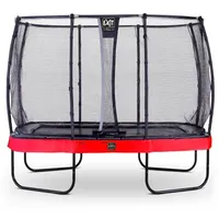 EXIT TOYS EXIT Elegant Premium Trampolin 214x366cm mit Deluxe Sicherheitsnetz - rot