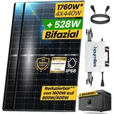 EPP.Solar 1760W/1600W Balkonkraftwerk mit Speicher Komplettset PV Anlage Hoymiles HMS 1600W WIFI Smart Wechselrichter mit NOAH 2000 Solarspeicher Mini Photov...