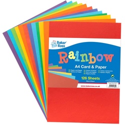 Tonpapier/Papier in Regenbogenfarben, Großpackung  (pro Set 126) Bastelbedarf Pappe & Papier