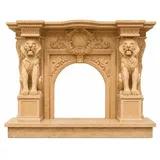 Casa Padrino Luxus Barock Travertin Kaminumrandung Beige 180 x H. 140 cm