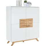 Highboard 120 x 133 x 40 cm Weiß