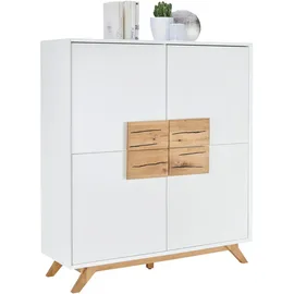 Highboard 120 x 133 x 40 cm Weiß