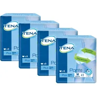 Tena Pants Plus Inkontinenz Hosen für mittlere bis starke Blasenschwäche extra saugstarke Einweghosen für mehr Komfort und Diskretion plus Schutz vor Gerüchen, 4er Pack (4 x 9 Stück), mittel (M)