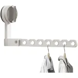 Nevalerra Wäscheständer zur Wandmontage,Wäscheständer zur Wandmontage - Ausziehbarer Wäscheständer mit Saugnapf - Faltbare Wäscheregale aus Aluminium Schlafzimmer, Badezimmer, Schränke