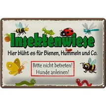 Femer Blechschild Hinweis 30x20cm Insektenwiese Bienen Hummeln