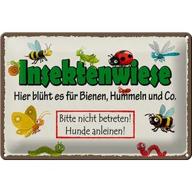 Femer Blechschild Hinweis 30x20cm Insektenwiese Bienen Hummeln