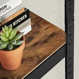 Songmics Schwerlastregal 5 Holzböden, 80kg Fachlast, schwarz, 150 x 37 x 37cm