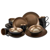 CreaTable Glamour Kombiservice 16-tlg. gold/schwarz