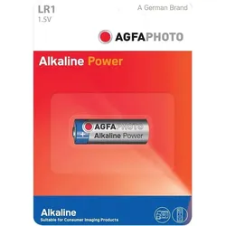 Agfaphoto Alkalibatterie, Lr1, N, 1,5 V Leistung, Einzelhandelsblister (1er-Pack)