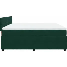 vidaXL Boxspringbett 180 x 200 cm Dunkelgrün