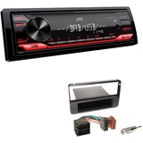 EHO JVC KD-X182DB 1-DIN Autoradio DAB+ USB Digital Receiver inkl. Antenne mit Einbauset für Alfa Romeo 159 2005-2012