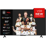TCL 50V6B 50 Zoll, 4K Ultra HD, HDR TV, Smart TV unterstützt von Google TV (Dolby Audio, Motion Clarity, Sprachsteuerung, Kompatibel mit Google Assistant, Chromecast eingebaut