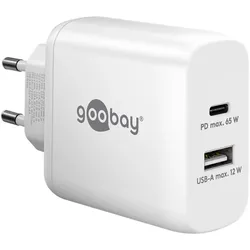 Goobay USB-CTM PD Dual-Schnellladegerät 65 W weiß