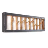 DESIGN DELIGHTS Wandgarderobe Treibholz Unikat 80 x 22 cm Schwarz