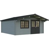 Palmako Gartenhaus Britta 22,3 m2 - 40 mm hellgrau/anthrazit