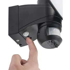 PRIOS Kalvito LED-Solar-Wandstrahler Sensor, 2-fl. - schwarz,