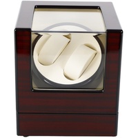 SHZICMY Uhrenaufbewahrungsbox, Uhrenbeweger Display Holzbox mit automatischem Drehspeicher 2+0, Vintage-Uhrenbox für Männer und Frauen mit Glasdach