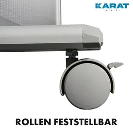 karat office Doppelseitige Trennwand 3-teilig Semi-Transparent