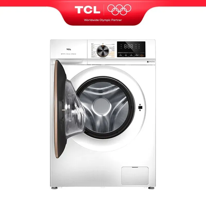 TCL Waschtrockner, 10 kg/6 kg, mit Smart DD Motor, Bakterienabwehrendes System, Dampfwaschen, Waschen & Trocknen 60 Min., Schnellwaschen 15 Min., Kindersicherung, Endzeitvorwahl, 10 Jahre Motorgarantie CP1210WA0 [Energieeffizienzklasse A/E]