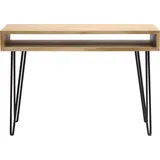 miliboo Schreibtisch aus Mangoholz und Metall mit Ablagegestell VIBES