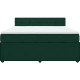 vidaXL Boxspringbett 180 x 200 cm Dunkelgrün