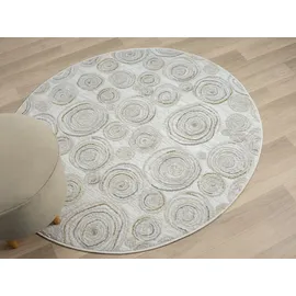 Myflair My Style Kurzflorteppich 120 x 120 cm Beige/Silber/Weiß