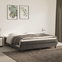 Elegant 160 x 200 cm Schlafzimmerbett mit Lattenrost - Boxspringbett Dunkelgrau 160x200 cm Samt,einfach zu montieren -972724