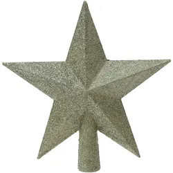Christbaumspitze Stern Glitzer 19cm Weihnachtsbaumspitze Tannenbaumspitze Christbaumschmuck Weihnachtsbaumschmuck Hell Minze
