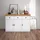 Homestyle4u Sideboard 122,5 x 82 x 42 cm Weiß / Eiche