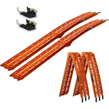 Baumarktplus TRUTZHOLM 2 x Auffahrrampe klappbar 228 cm Traglast 680 kg Alu orange gelocht Motorradrampen Verladerampen