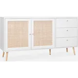 sweeek Skandinavisches Sideboard 150 cm Beige / Weiß