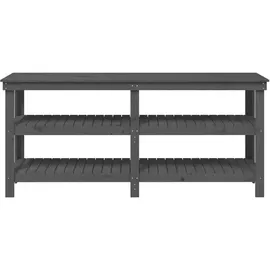 vidaXL Werkbank Grau 181x50x80 cm Massivholz Kiefer