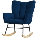 ML-Design Schaukelsessel Dunkelblau Polyester 88 x 95 x 69 cm mit verstellbarer Rückenlehne