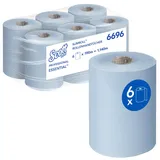 Scott Essential Slimroll Rollenhandtücher 6696, 1-lagige blaue Papierhandtücher, mit EU Ecolabel-zertifiziertem Papier, 6 Rollen x 190m (gesamt 1.140m)