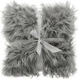 CELINATEX Kuscheldecke 150 x 200 cm grau Felldecke Imitat Lamm Nicki Wendedecke Langhaar Schaffell TV Decke Wohndecke, Sofadecke, Geschenk für Frauen, warm - Grace