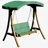 ALEOS. Hollywoodschaukel Rio GRÜN aus Holz Lärche mit Dach inkl. Auflage grün