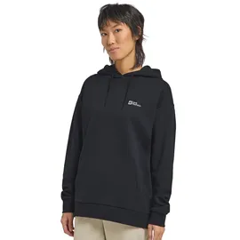 Jack Wolfskin "ESSENTIAL HOODIE W", Damen, Gr. XXL (48), blau (schwarz, navy), Oberstoff: 100% BAUMWOLLE ; Kontrastmaterial 1: 95% BAUMWOLLE, 5% ELASTHAN; Kontrastmaterial 2: 100% BAUMWOLLE, Pullover Kapuzenpullover
