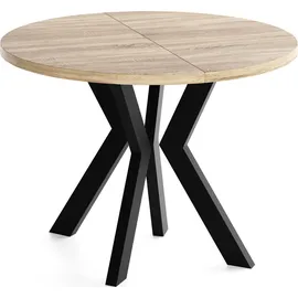 WFL GROUP Runder Esstisch 80 x 77 x 80 cm braun