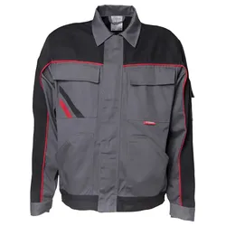 Bundjacke "HIGHLINE" 285g/m2 Canvas-Besatz - 30 - schiefer/schwarz/rot