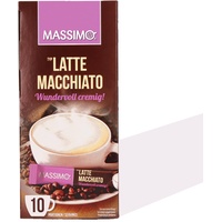 MASSIMO Latte Macchiato 160 Sticks, 16 x 10 Stick á 12,5 g, Löslicher Bohnenkaffee mit Kakao- und Magermilchpulver, Instant-Latte, Vorratspackung