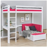 Hoppekids Hochbett »ECO Dream«, Kinderbett mit Schreibtisch & Loungesofa, pink,