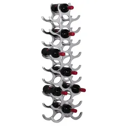Kadima Design Weinregal Flammen aus Aluminium, 27 Flaschen, Modernes Aussehen. 31x14x98 cm