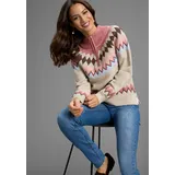 LAURA SCOTT Troyer in sand-gemustert - Gr.: 32/34