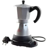 Rtauhife Kaffeekanne 6 Tassen Elektrische Espressomaschine Italienische Mokkamaschine 300 Ml Tragbare Mokkakanne mit Abnehmbarem Sockel EU-Stecker