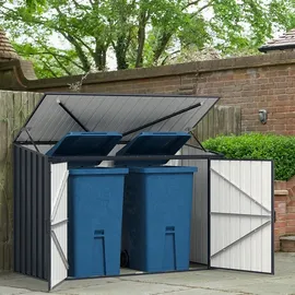 Costway Mülltonnenbox 193 x 86 x 127 cm grau